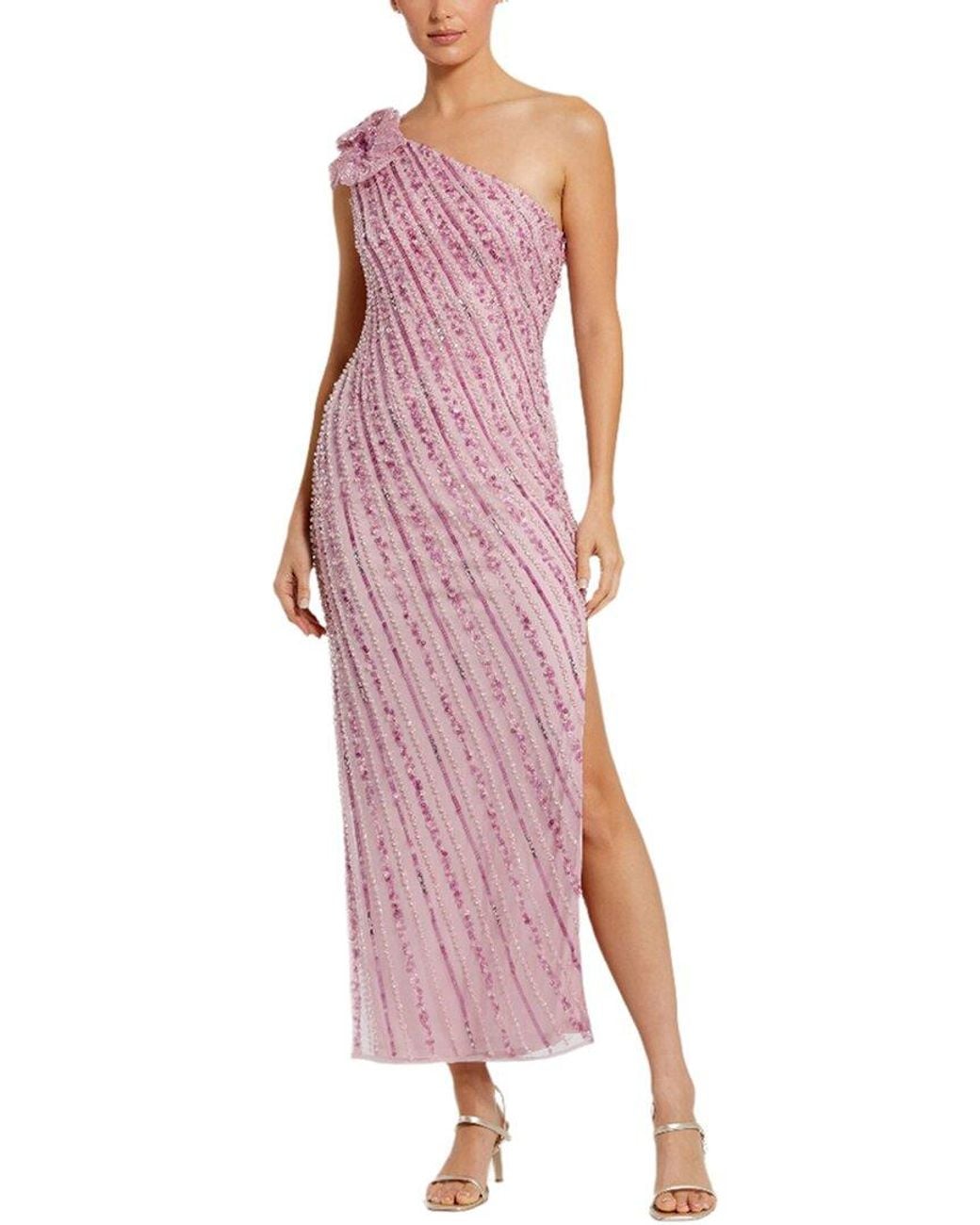 Mac Duggal Pink Mesh Gown