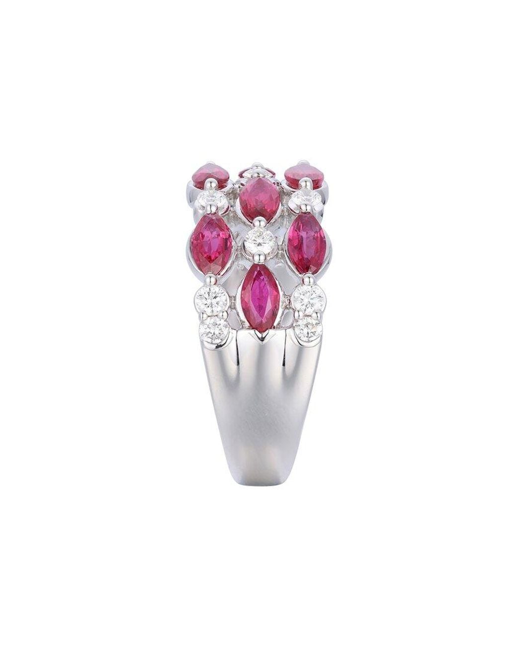 Gregg Ruth Pink 14K 2.14 Ct. Tw. Diamond & Ruby Band