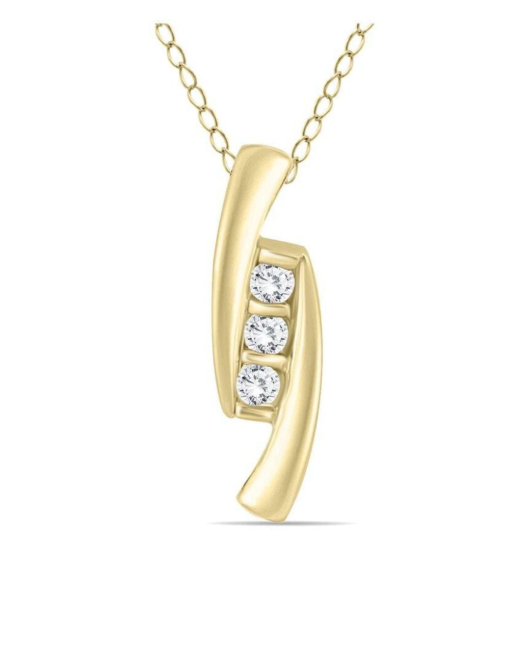 Diamond Select Cuts Metallic 14k 0.23 Ct. Tw. Diamond Necklace