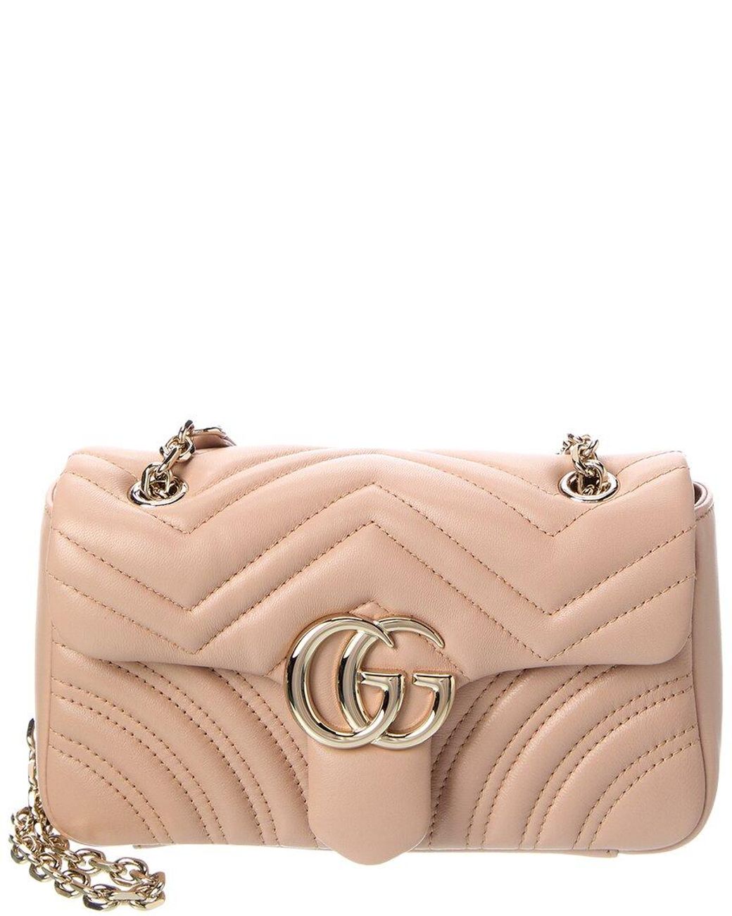 Gucci Pink Dnu Gg Marmont Small Quilted Leather Shoulder Bag