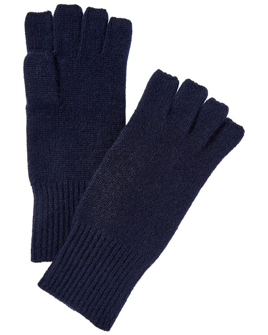 Phenix Blue Cashmere Fingerless Gloves