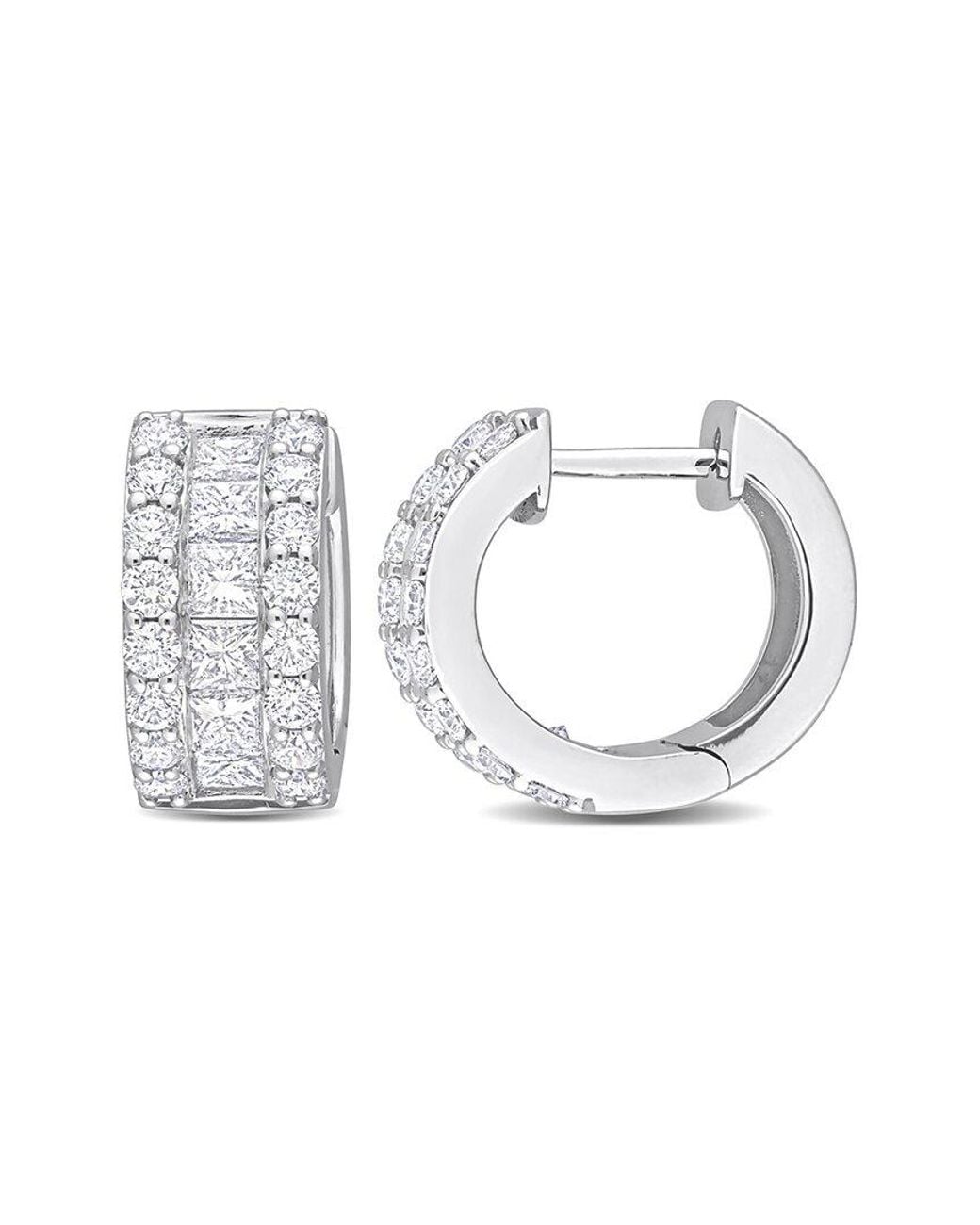 Rina Limor White 14k 2.37 Ct. Tw. Diamond Huggie Hoops