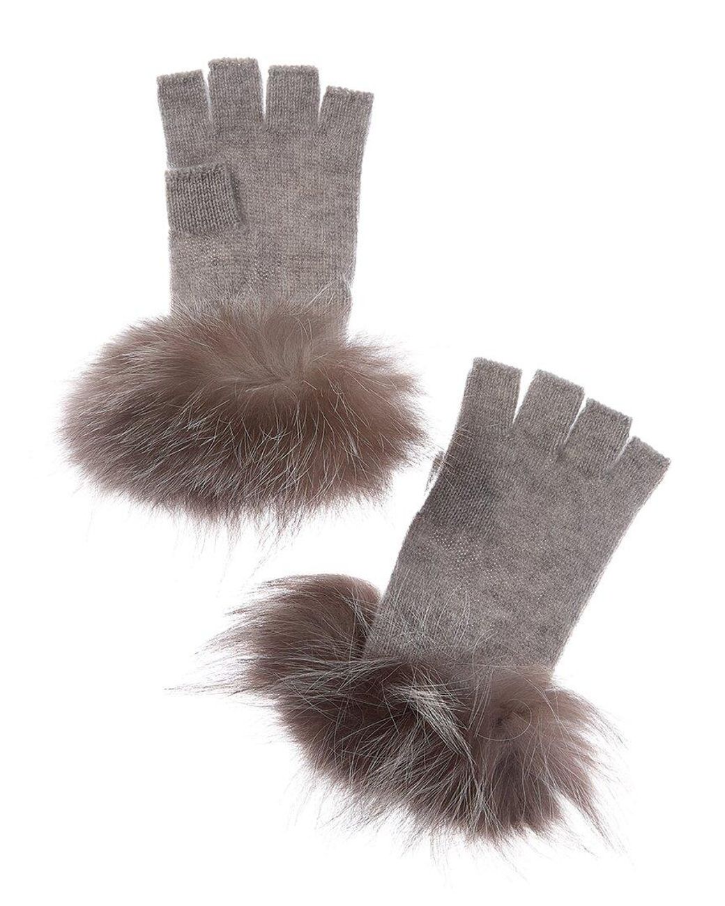 Sofiacashmere Gray Sofiacashmere Fingerless Cashmere Gloves