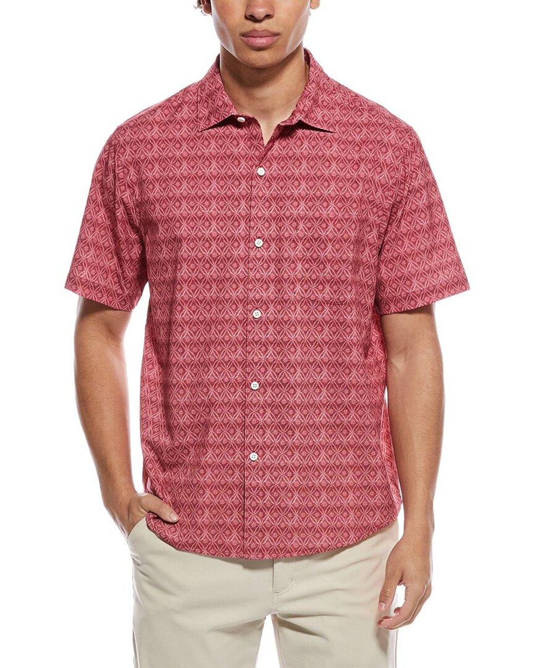 Tommy Bahama Red Bahama Coast Tile Isle Shirt for men