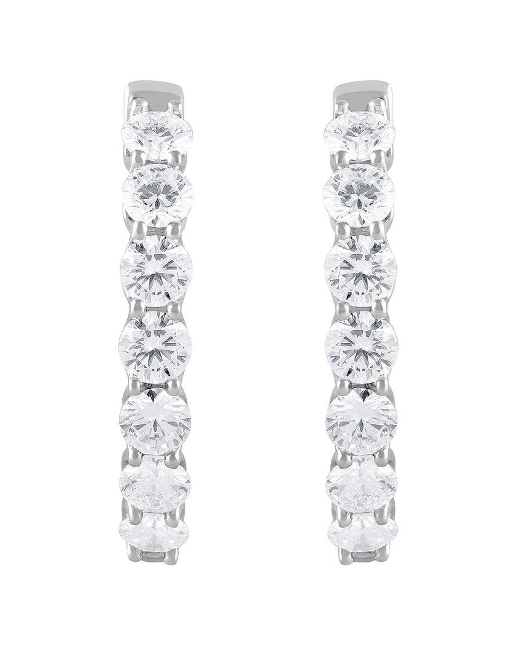 Lab Grown Diamonds White 14K 8.00 Ct. Tw. Lab-Grown Diamond Hoop Earring