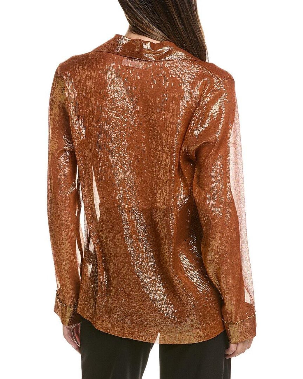Forte_forte Brown Silk-Blend Blouse