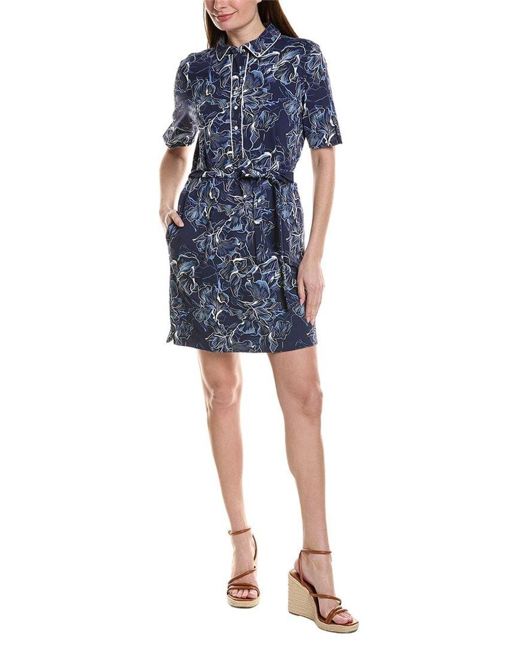 Tommy Bahama Blue Aubrey Sapphire Sea Islandzone Shirtdress