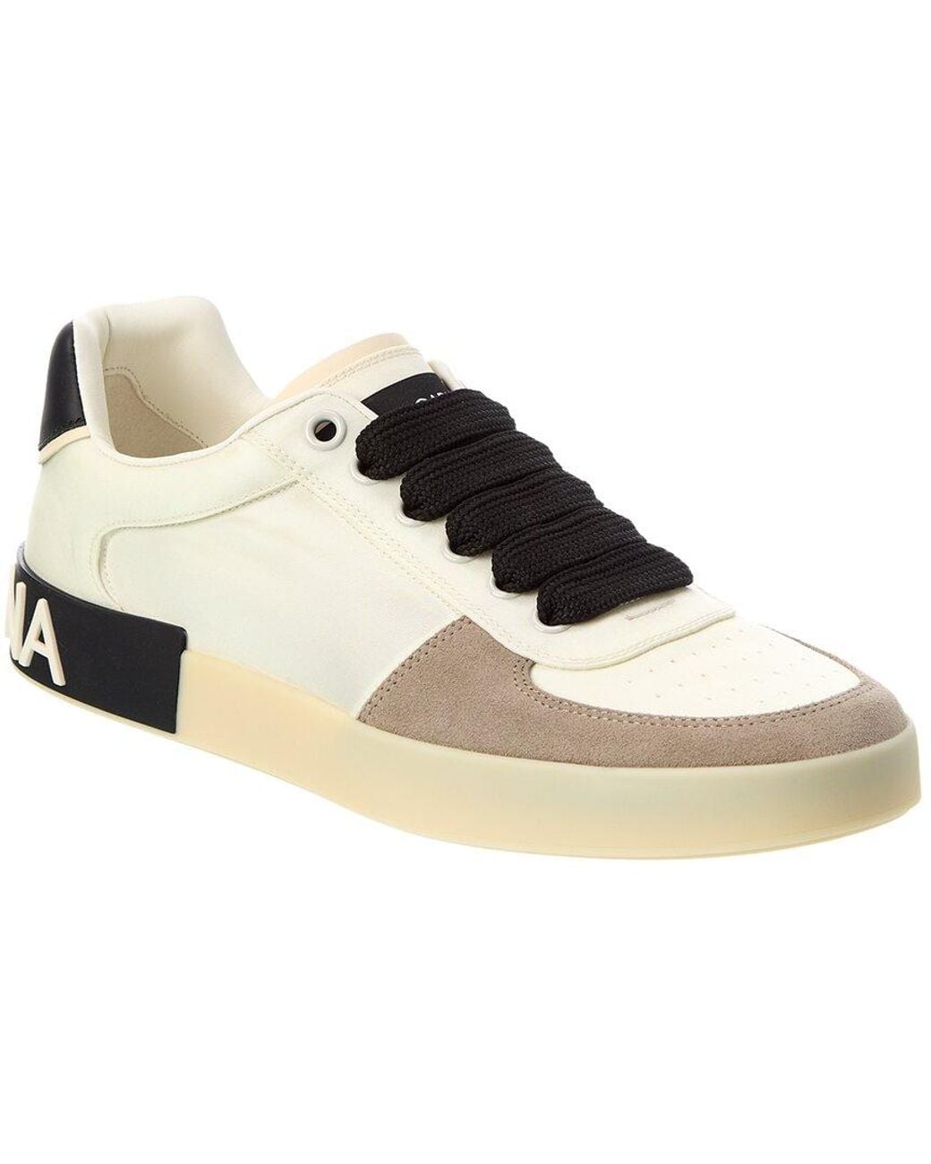 Dolce & Gabbana Black Portofino Nylon & Leather Sneaker for men