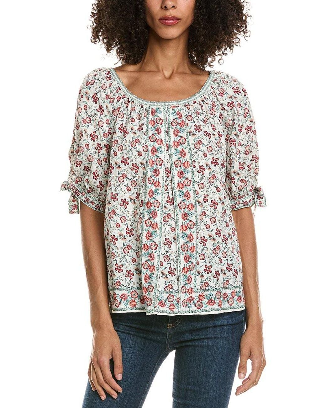 Max Studio Gray Short Sleeve Inverted Pleat Top