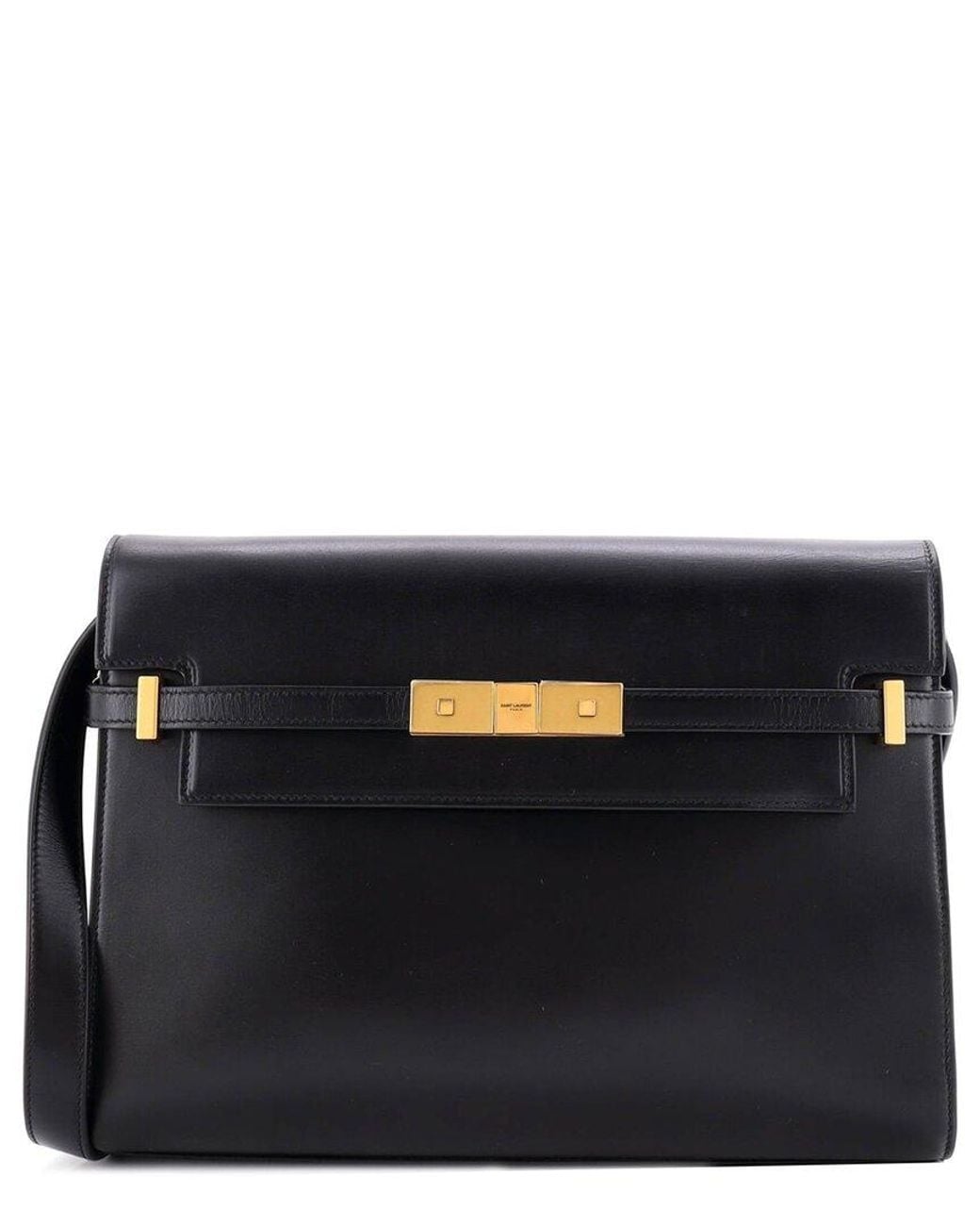 Saint Laurent Black Leather Manhattan Shoulder Bag Medium (Authentic Pre- Loved)
