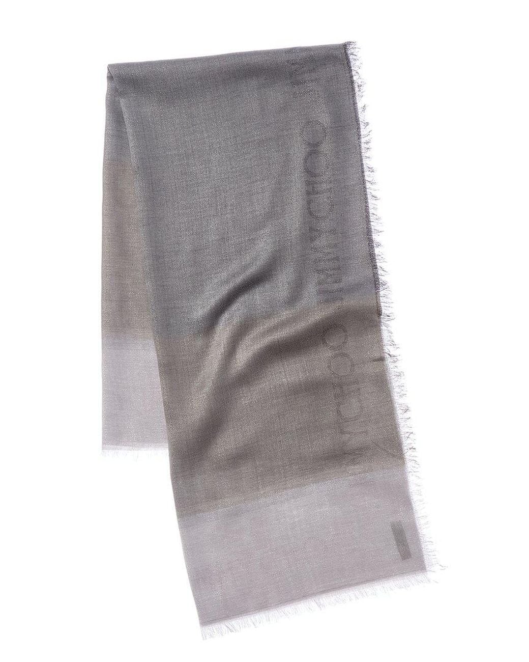 Jimmy Choo Gray Cotton-Blend Scarf