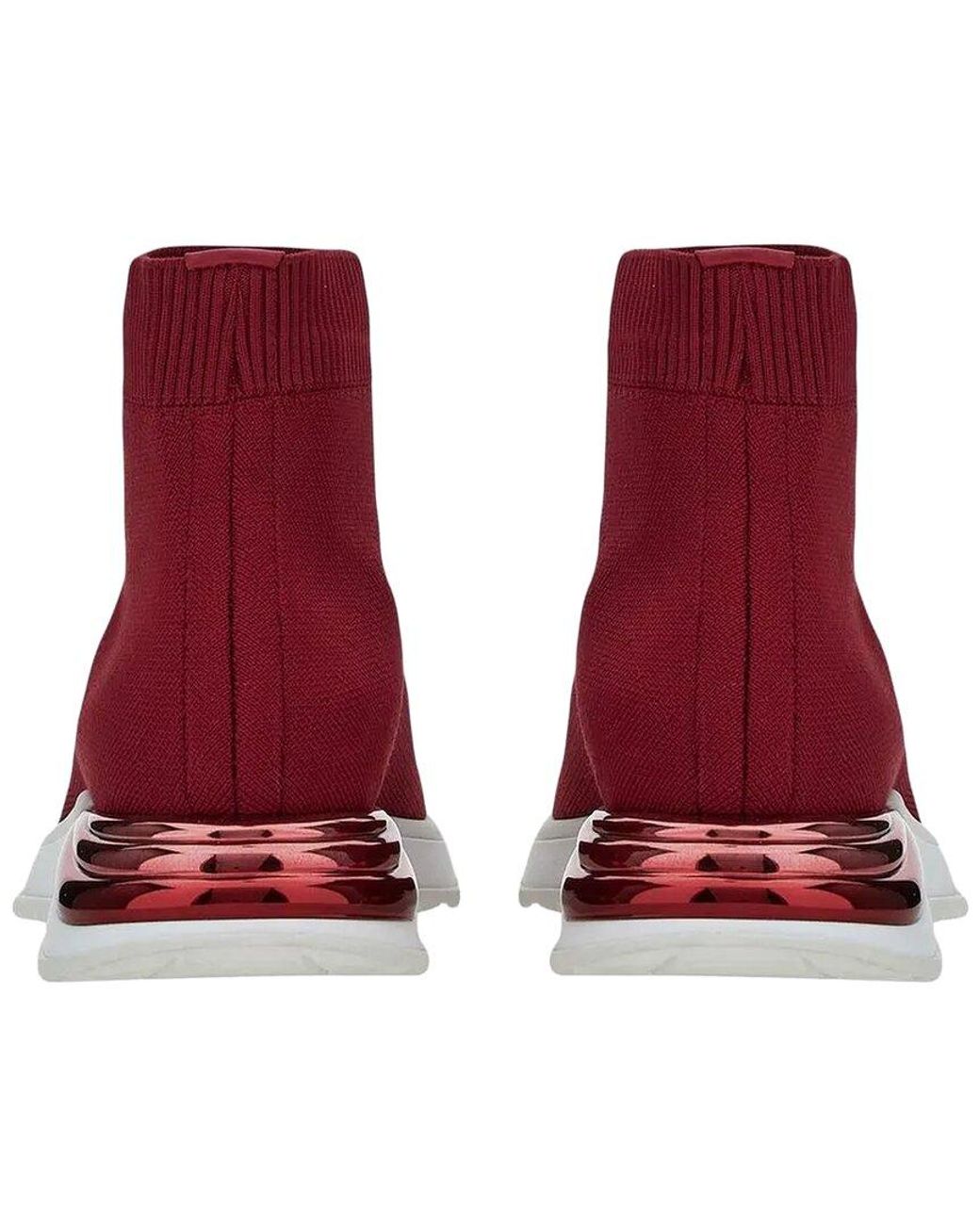 Ferragamo Red Slip-On Leather Sneaker