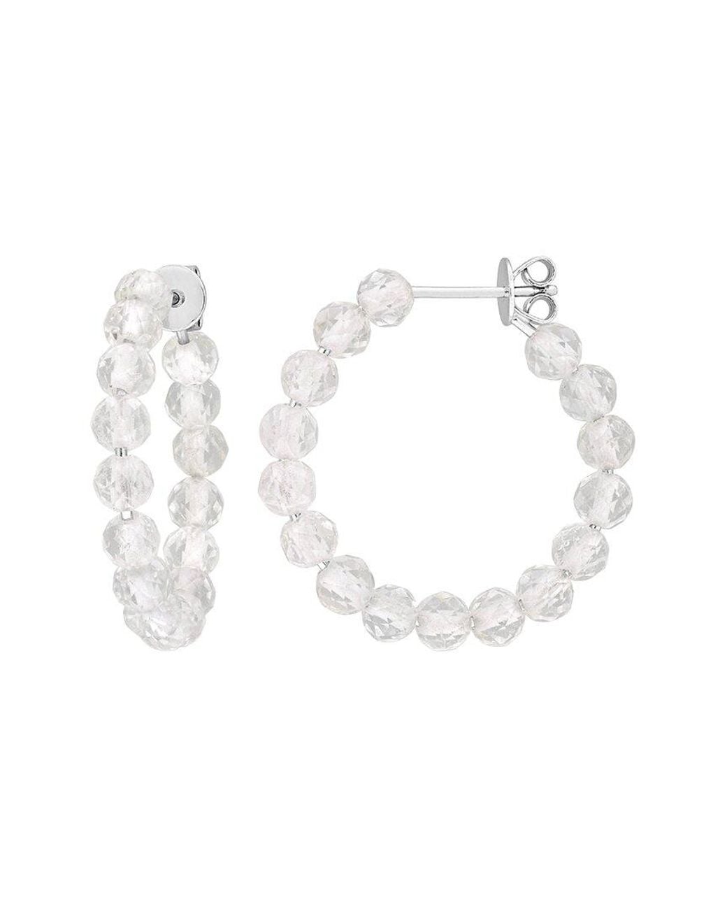 Rina Limor White 4.00 Ct. Tw. Topaz Hoop Earrings