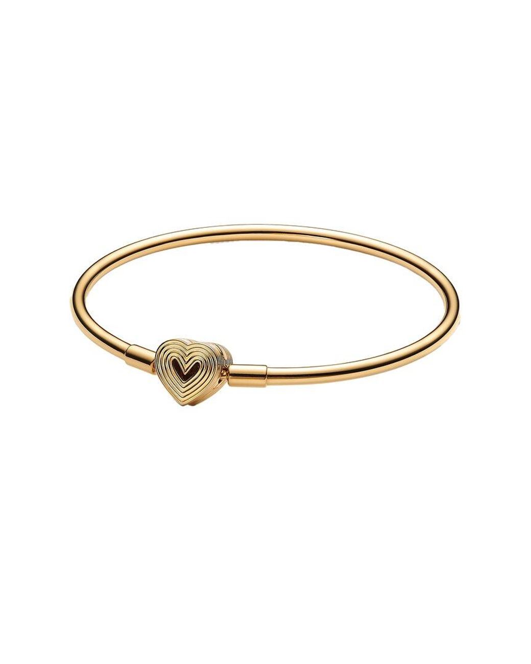 Pandora White Moments 14K Plated Bangle Bracelet