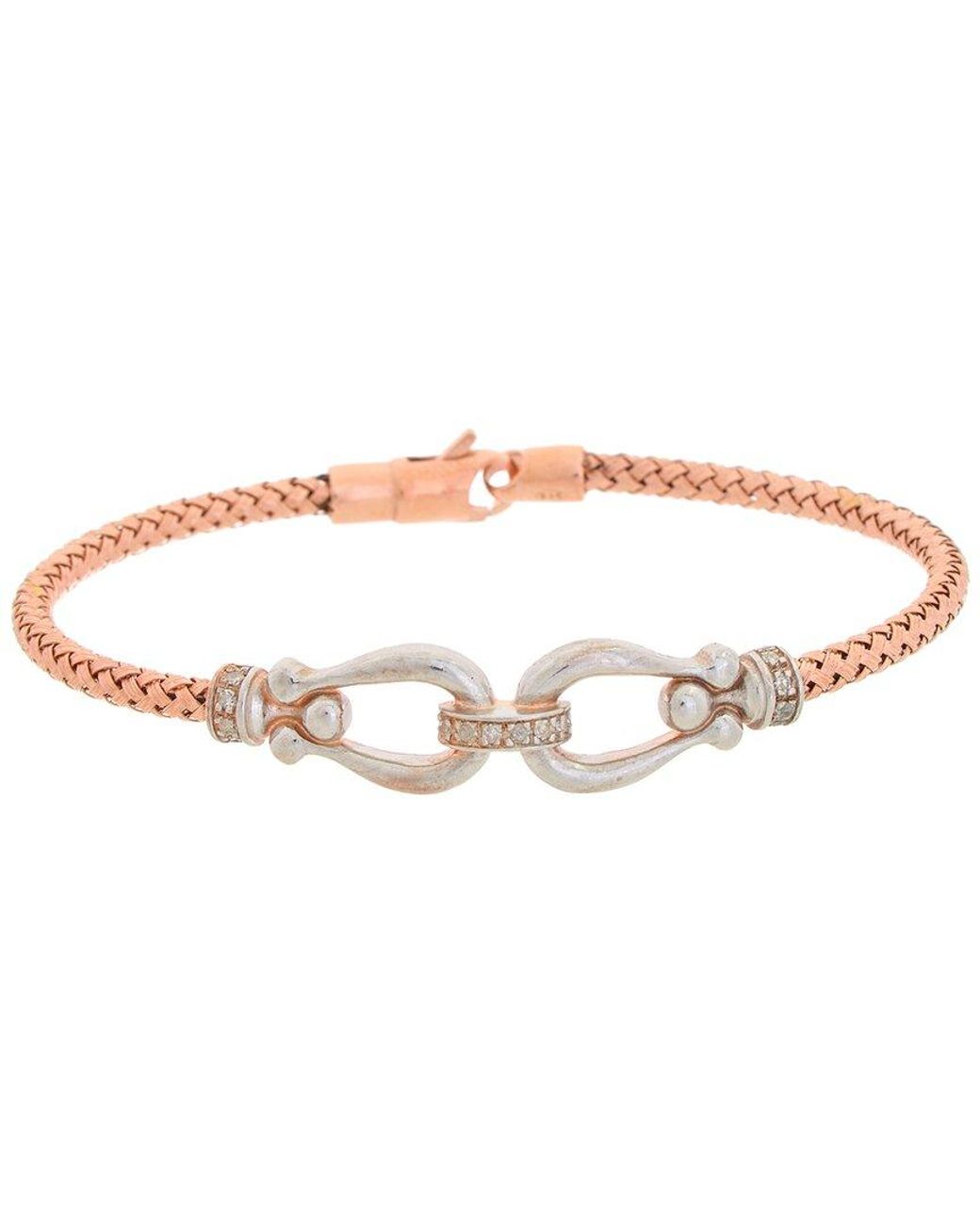 Meshmerise White 18k Rose Gold Vermeil 0.15 Ct. Tw. Diamond Mesh Bangle