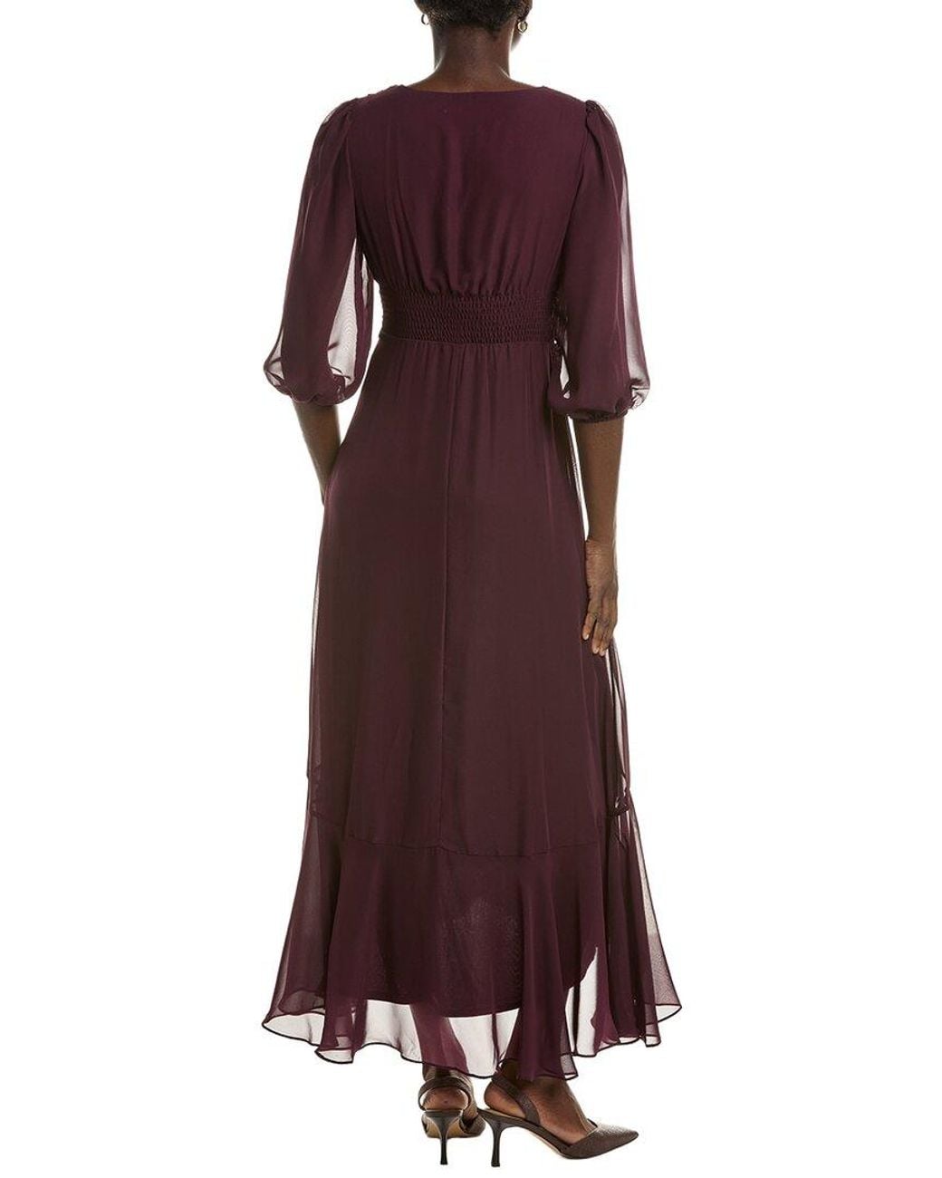 Maison Tara Red Long Sleeve Maxi Dress