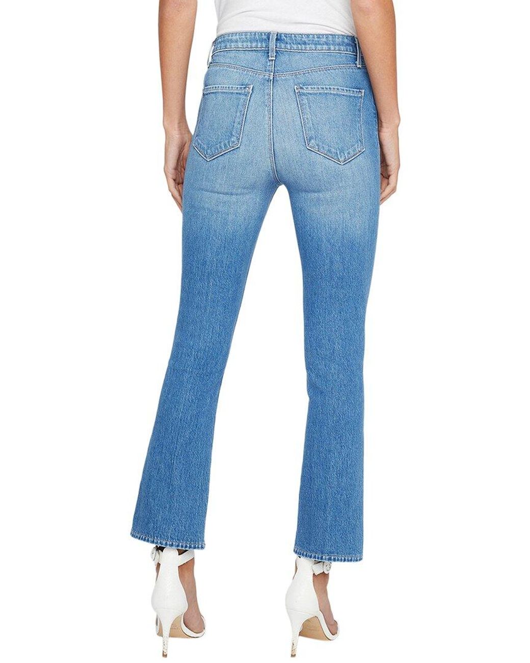 L'Agence Blue Mira High-Rise Crop Micro Boot Pant