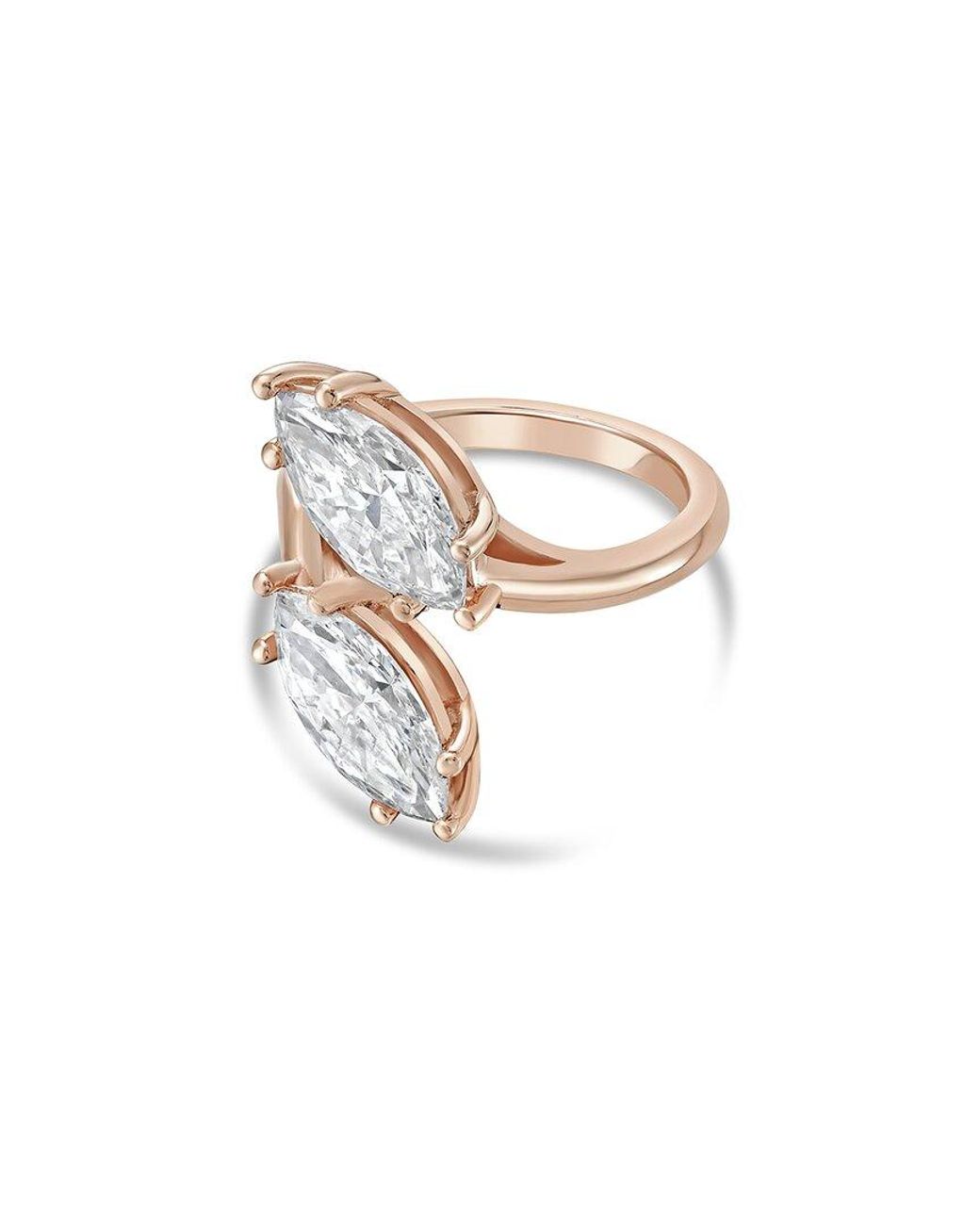 Diana M White Diana M. 18K Rose 12.00 Ct. Tw. Lab-Grown Diamond Two-Stone Ring
