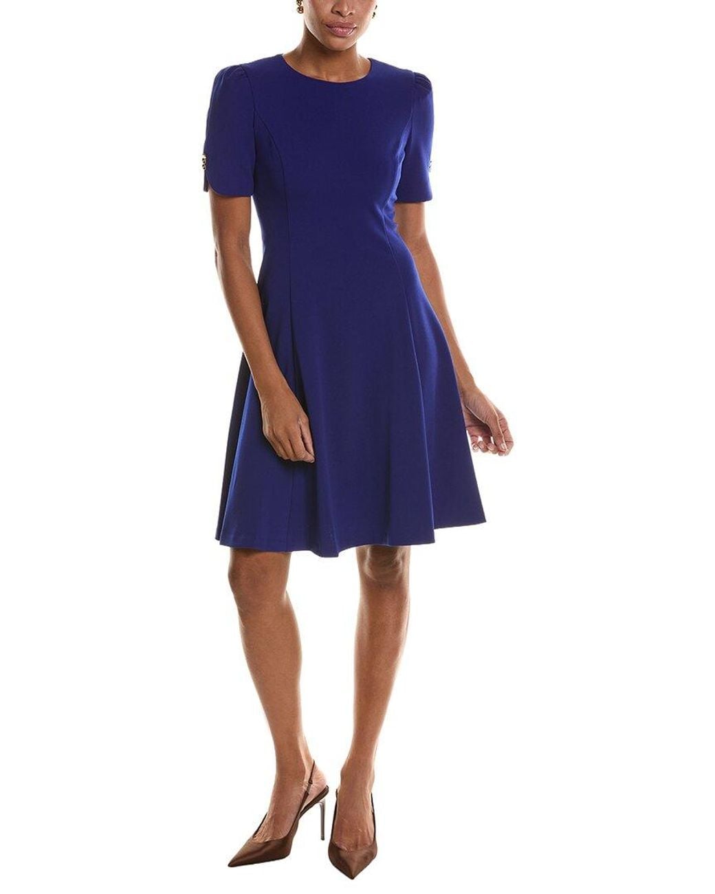 DKNY Blue Fit & Flare Dress