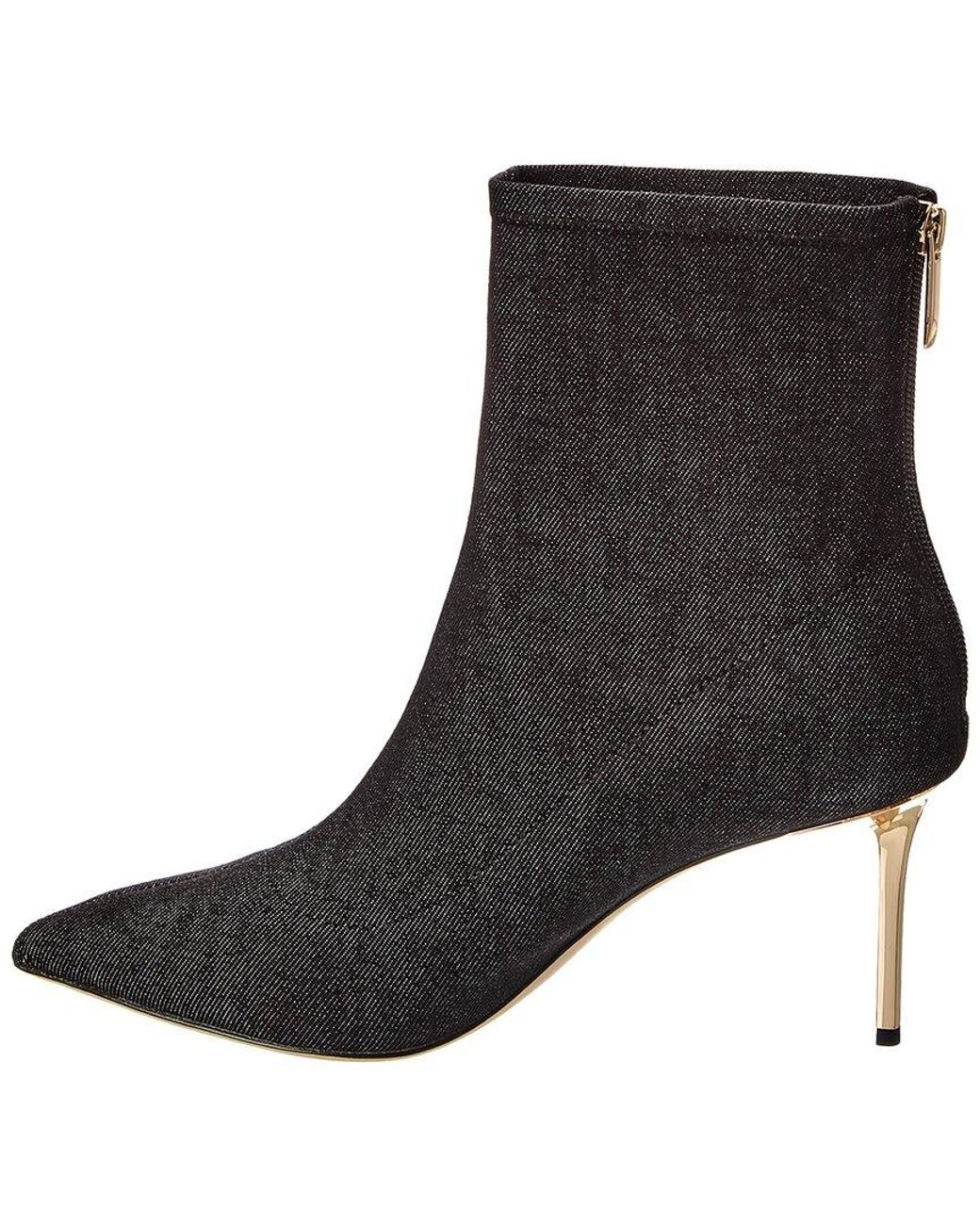 L'Agence Black Zoe Ii Denim Bootie