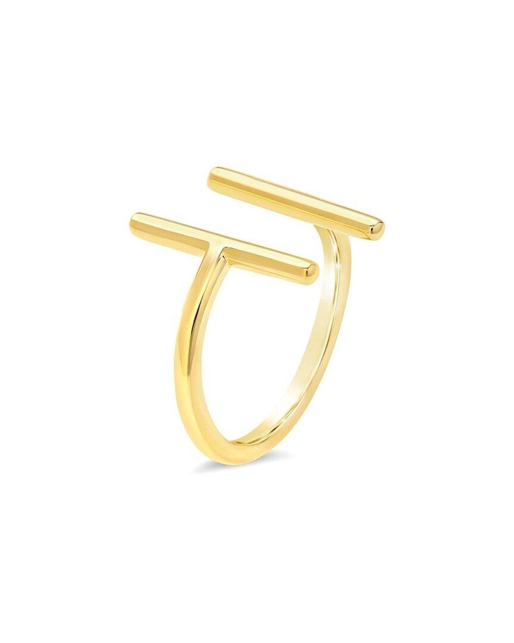 Sterling Forever Metallic 14K Over Vermeil Parallel Bar Ring