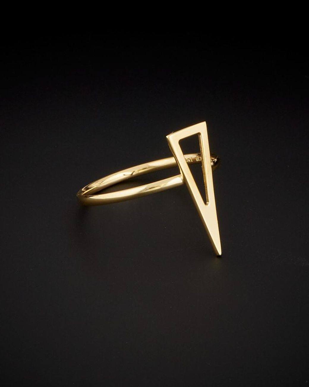 Italian Gold Black 14k Triangle Ring
