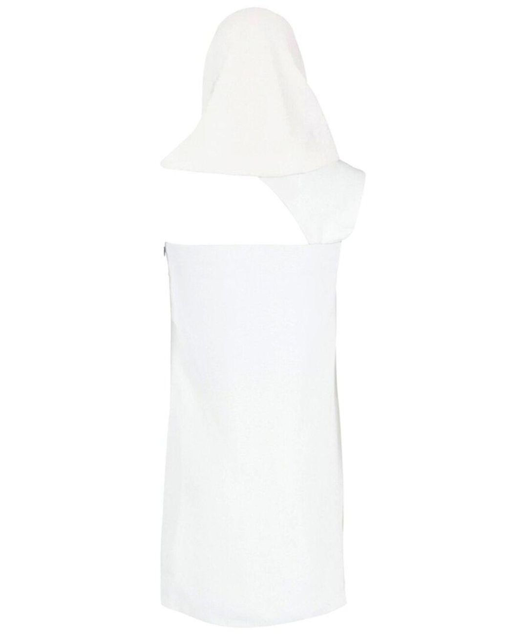 Ferragamo White Hooded Mini Dress