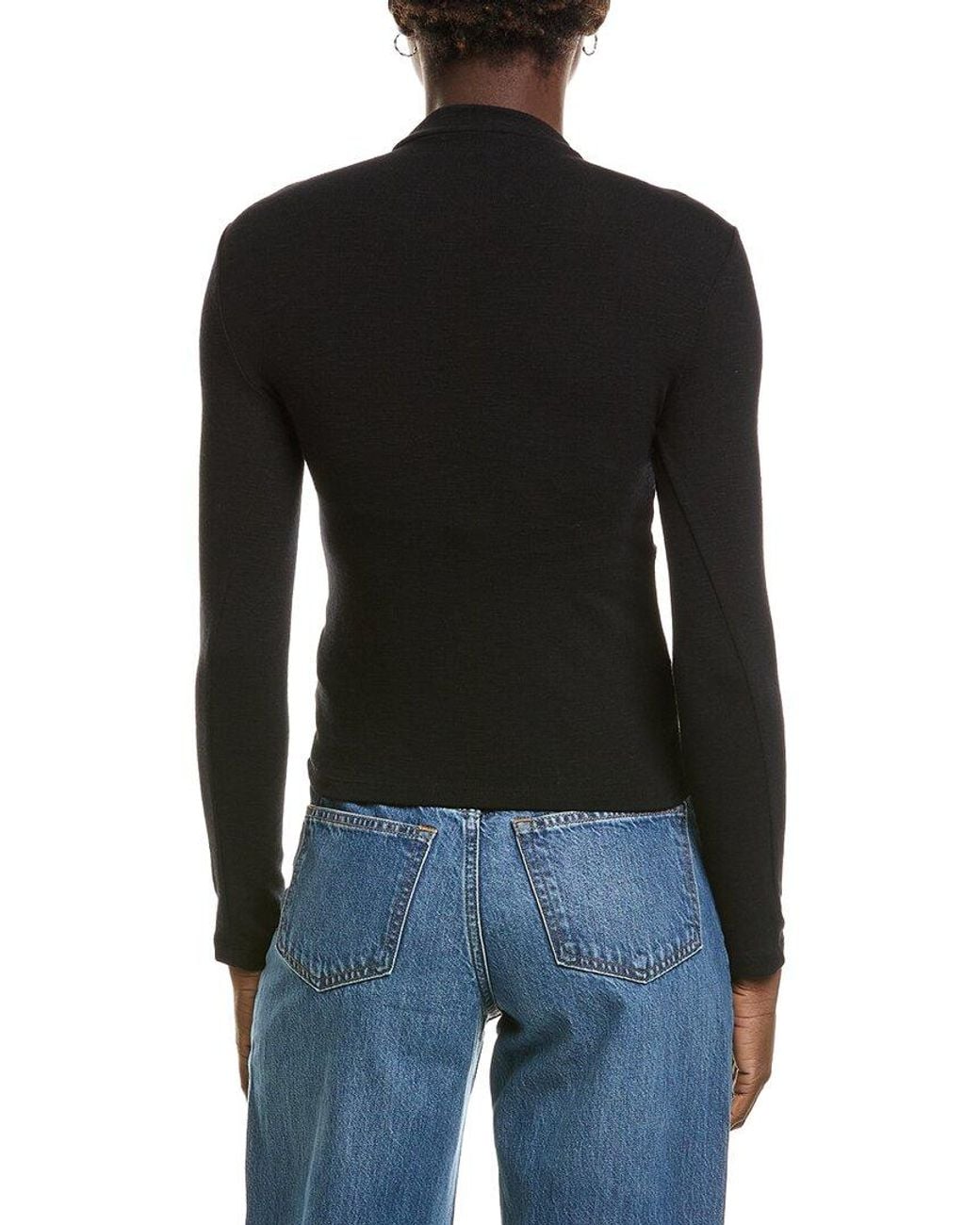 Michael Stars Black Evelyn Ruched Top