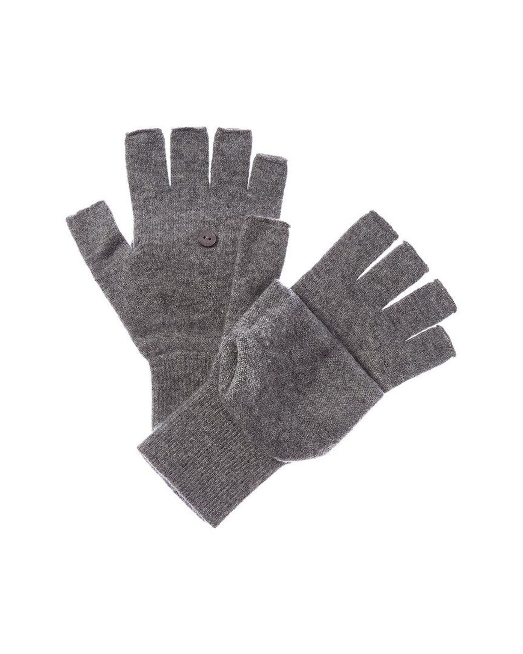 Brodie Cashmere Gray Blanket Stitch Mittens