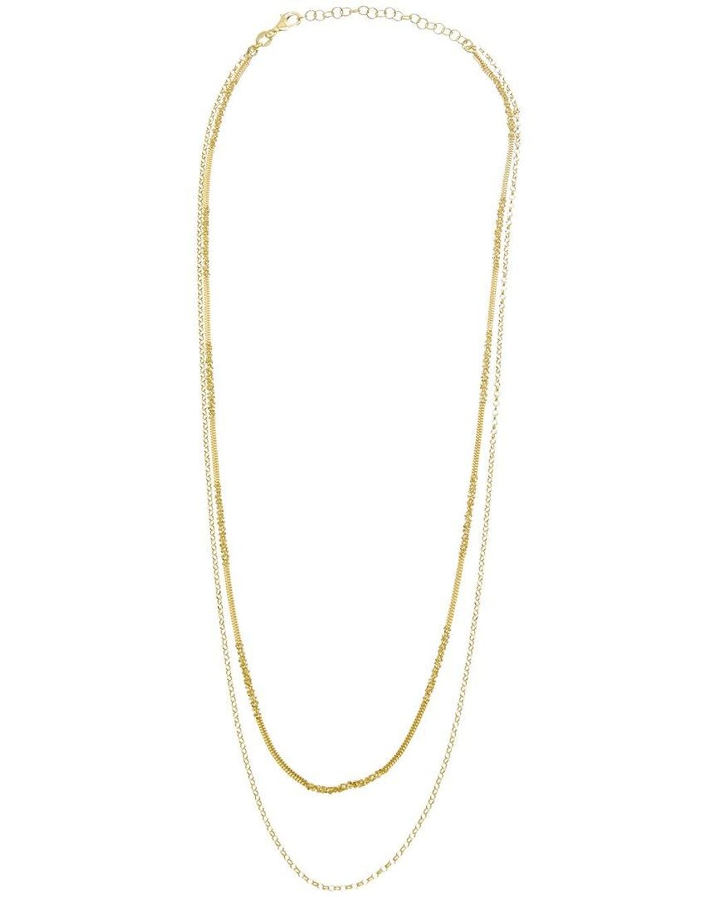 Italian Gold Over Silver Metallic 18K Plated Multi Strand Necklace