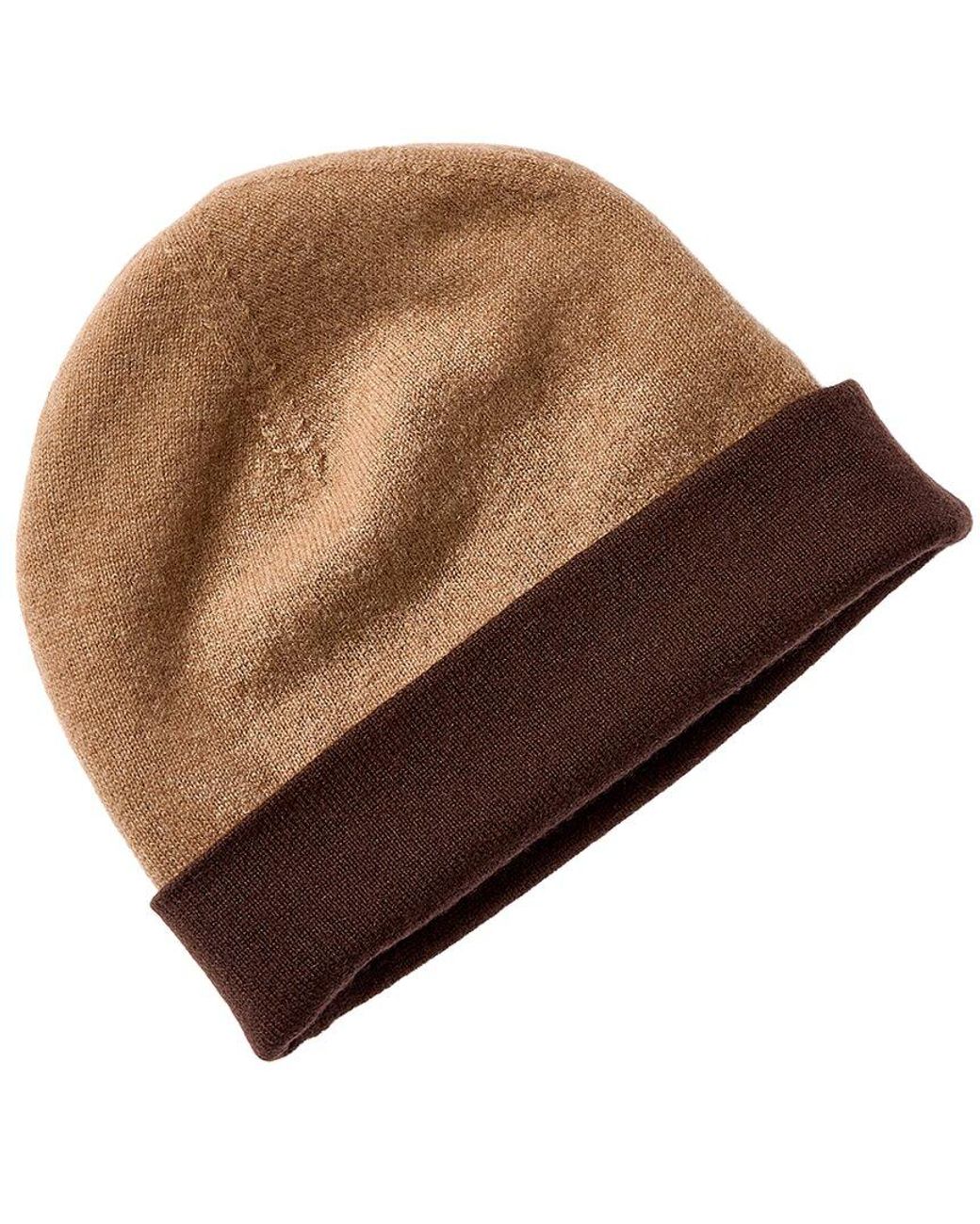 Forte Brown Cashmere Reversible Jersey Cashmere Skull Cap