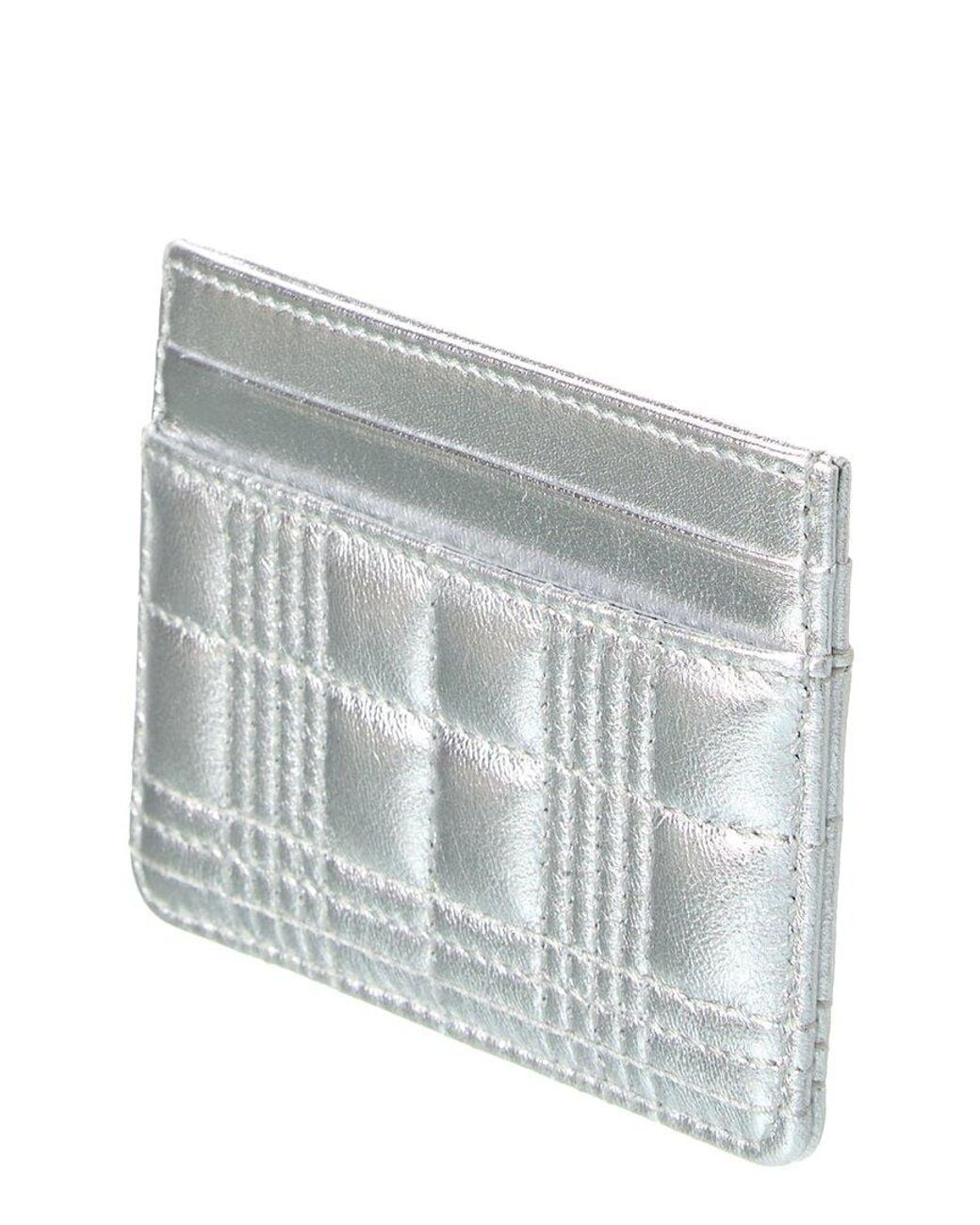 Burberry Gray Lola Quilted Leather Card Holder