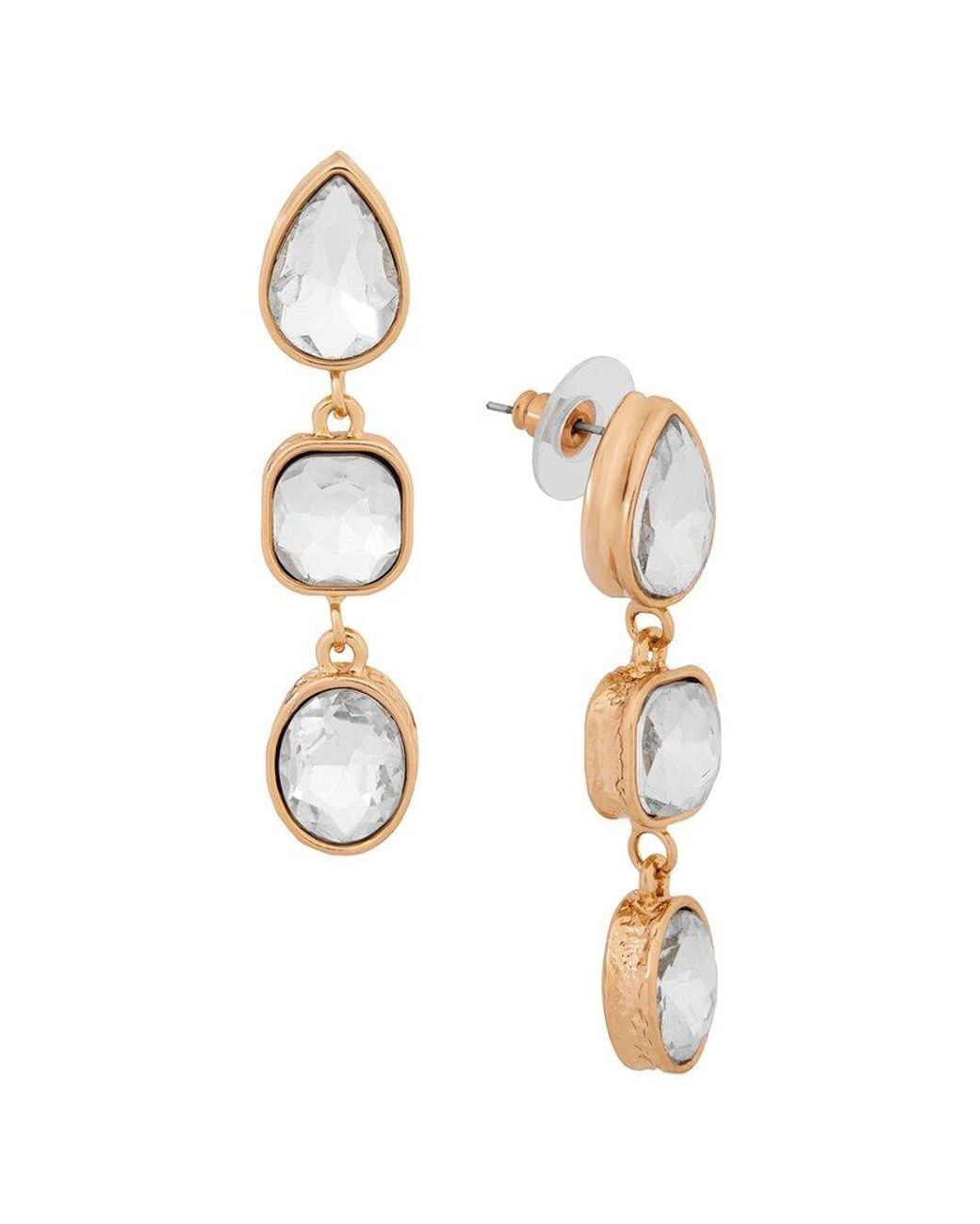 Saachi Metallic Crystal Cascade Earrings