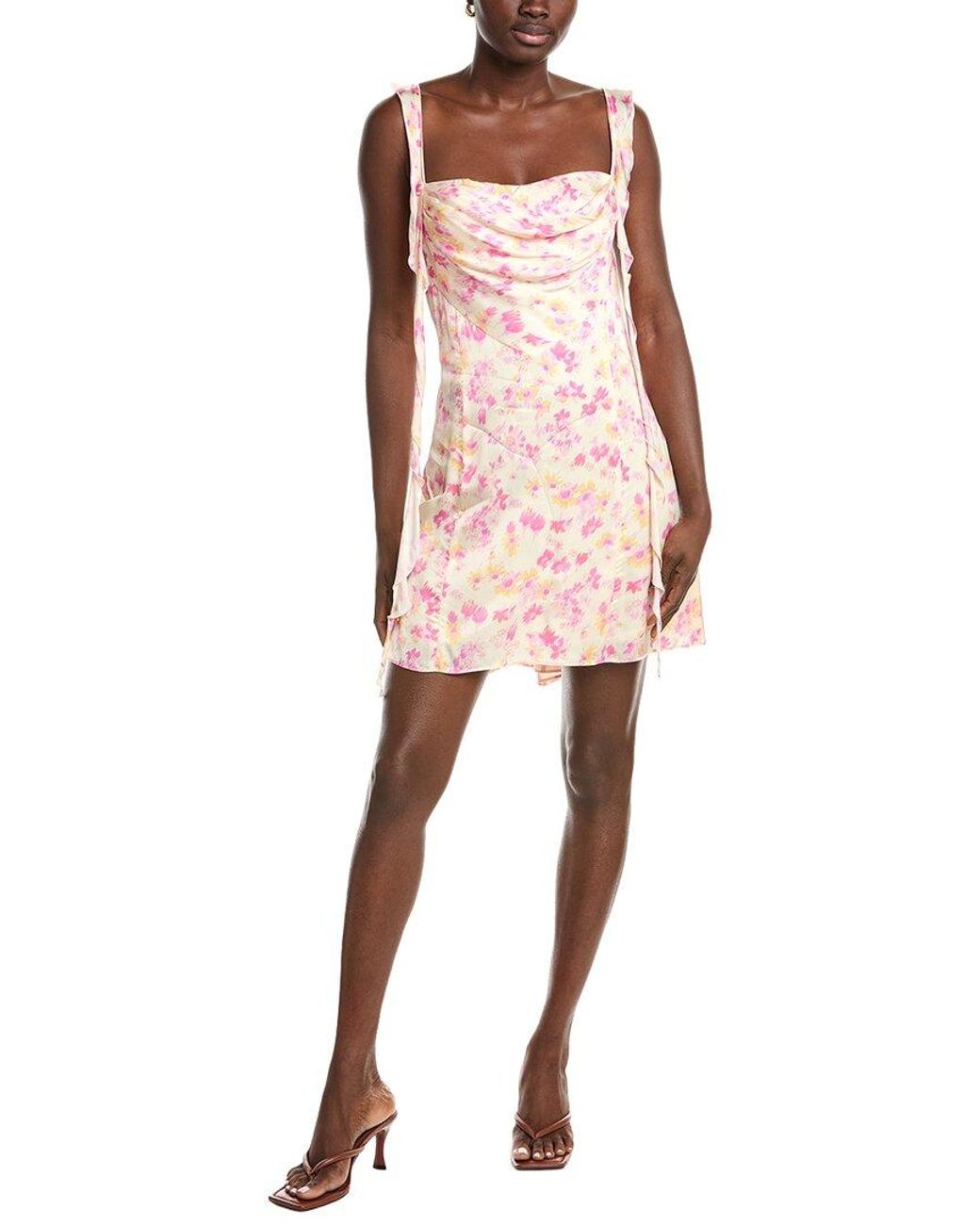 Maje Pink Satin Mini Dress