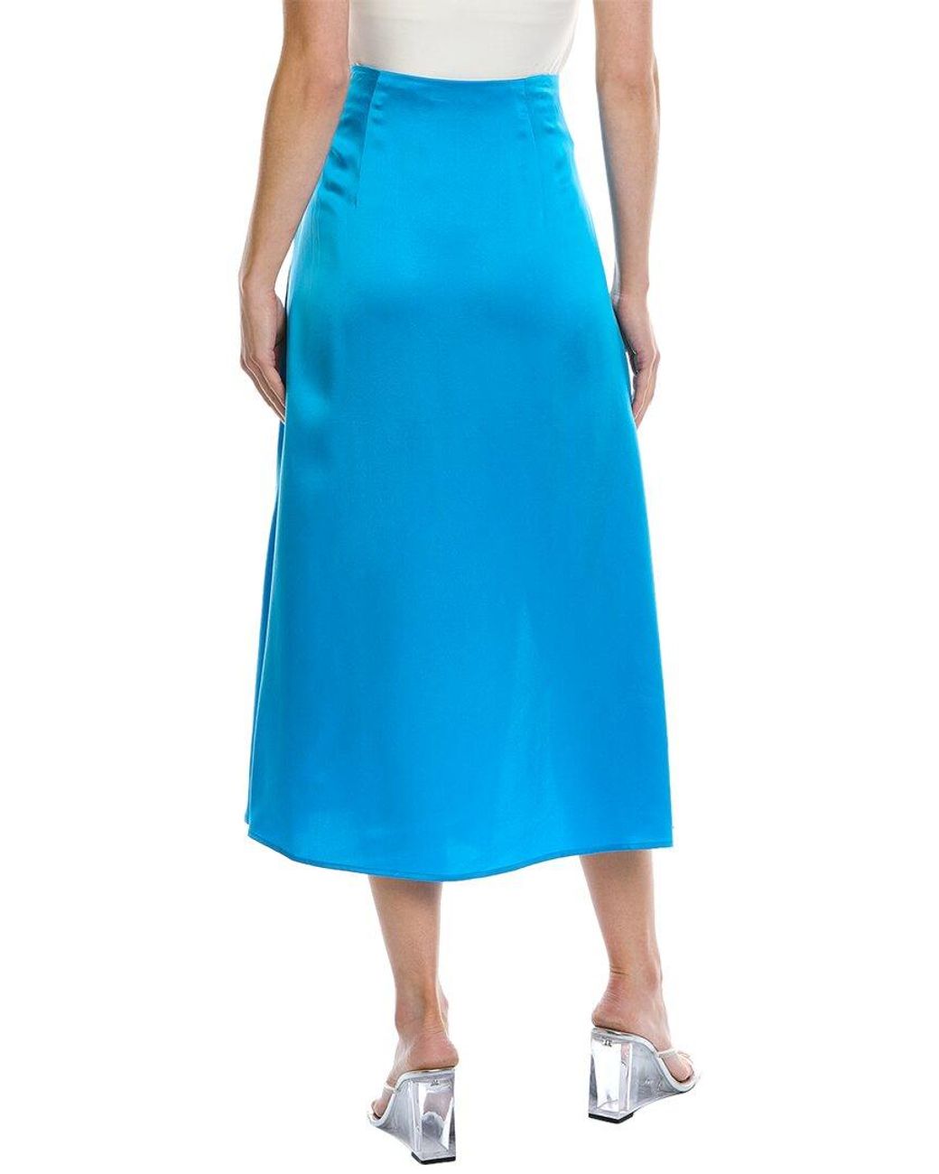 Nicholas Blue Lia Silk Midi Skirt