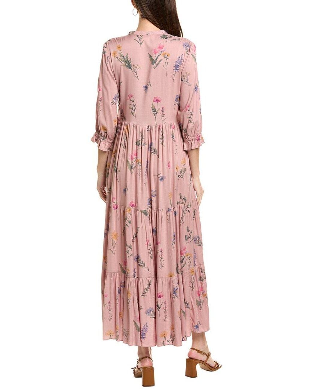 Garrie B Pink Long Sleeve Maxi Dress