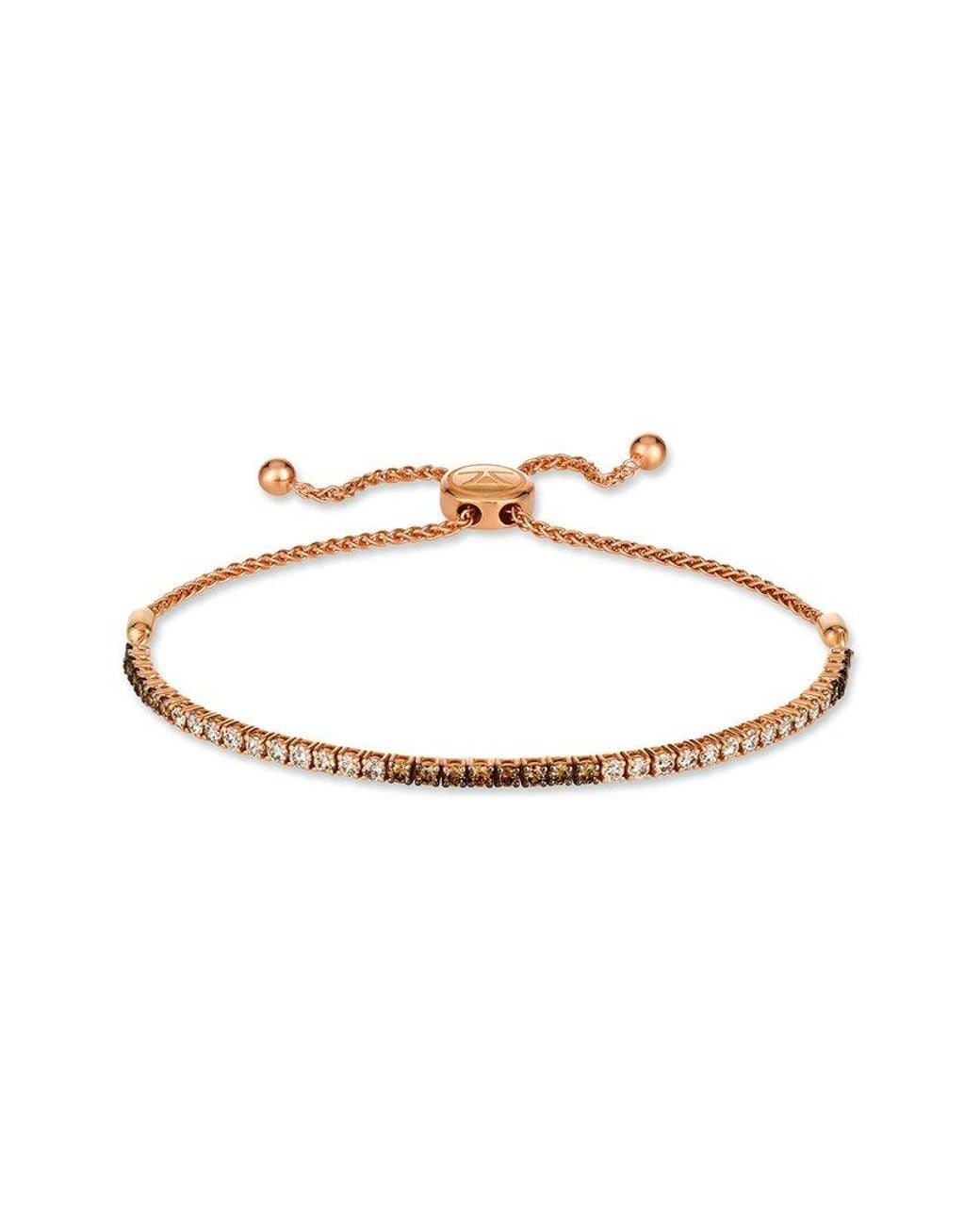 Le Vian White Le Vian Ombre 14K Rose 1.50 Ct. Tw. Diamond Bolo Bracelet
