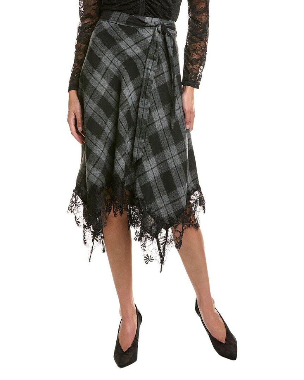 Ellen Tracy Black Trapeze Hem Skirt