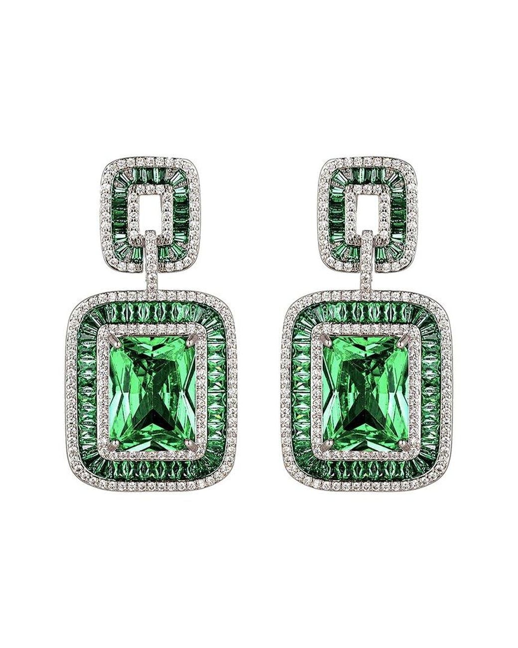 Eye Candy LA Green Cz Lea Dangle Earrings