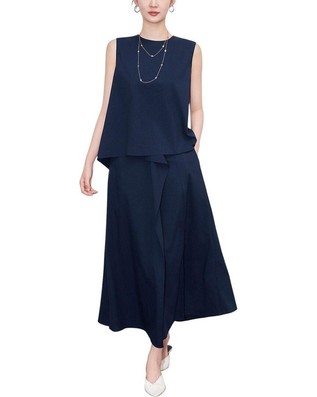WLZD Blue 2Pc Top & Skirt Set