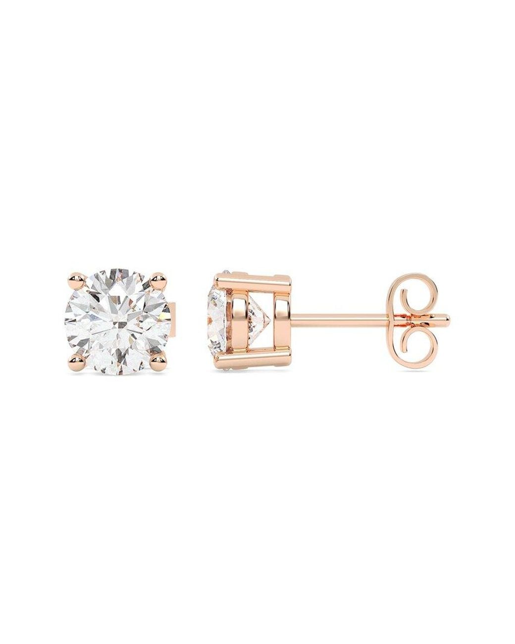Lab Grown Diamonds Metallic 14K 4.00 Ct. Tw. Lab-Grown Diamond Stud Earrings