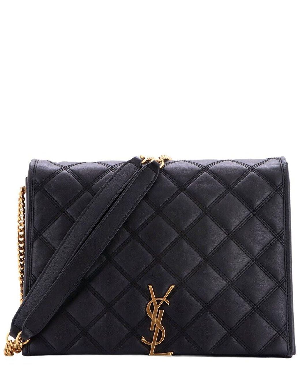 Saint Laurent Black Quilted Leather Becky Shoulder Bag Small (Authentic Pre- Loved)