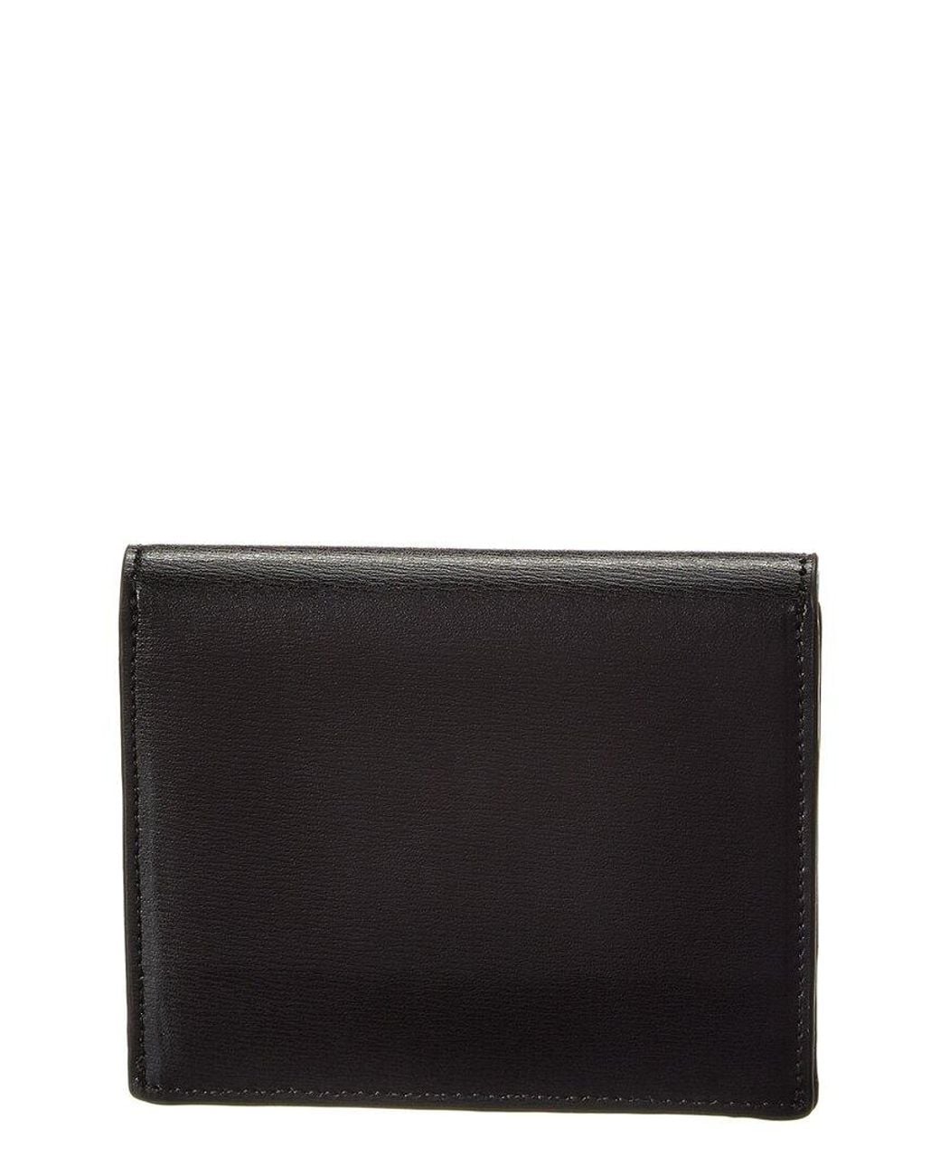 Totême  Black T Lock Fold-Over Small Leather Card Case