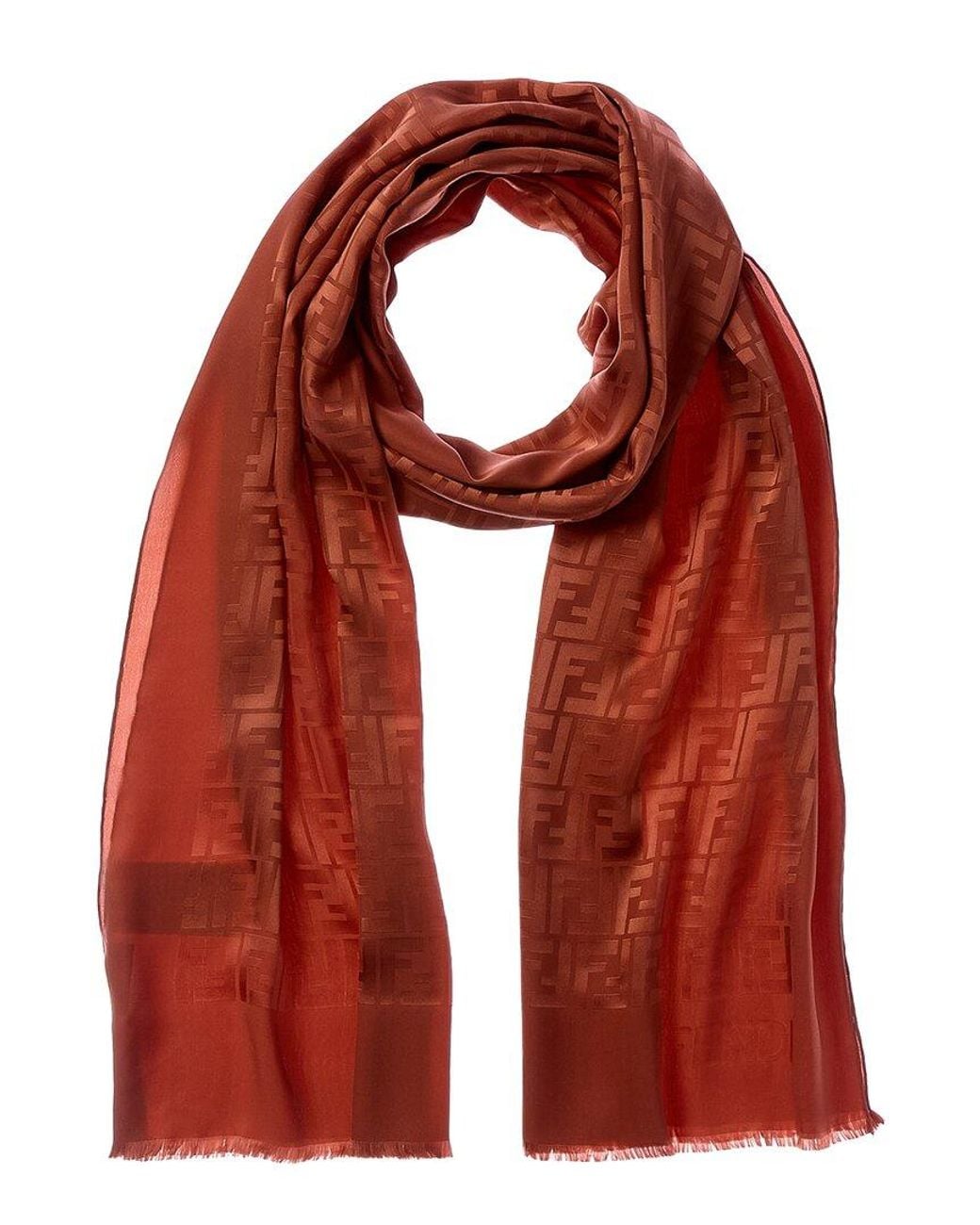 Fendi Red Silk Stole