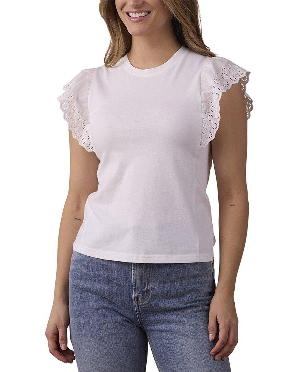 The Normal Brand Purple Marnie Eyelet Top