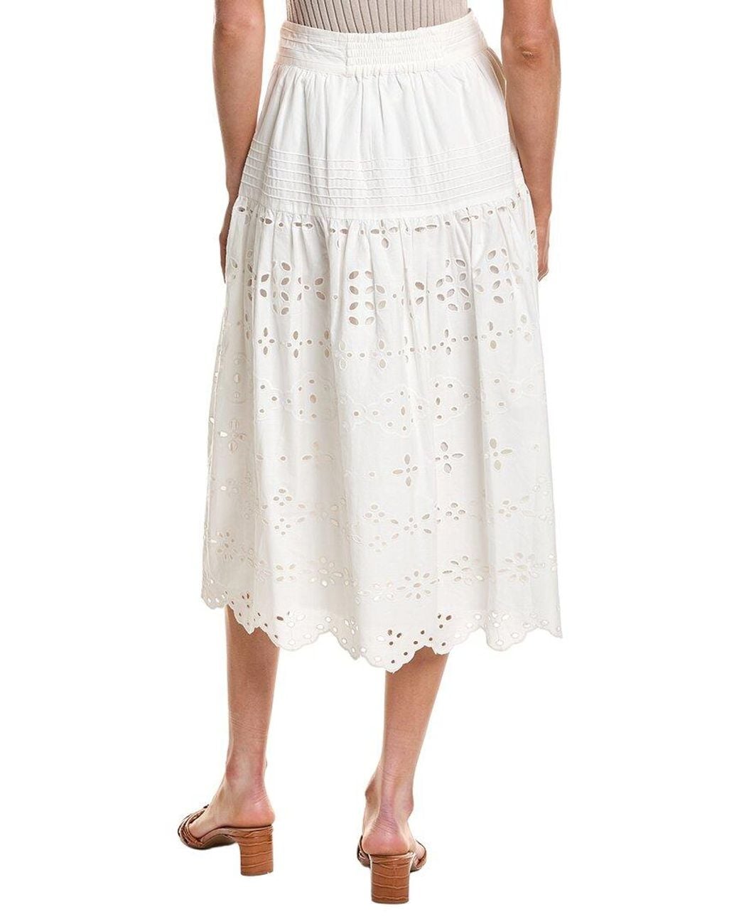 Hemant & Nandita White Midi Skirt
