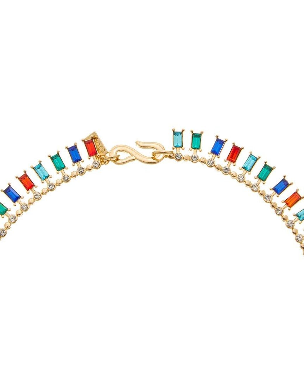 Kenneth Jay Lane Metallic Tennis Necklace