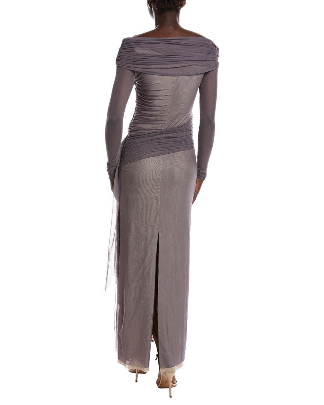 Misha Purple The 'Nexus' Mesh Ls Dress