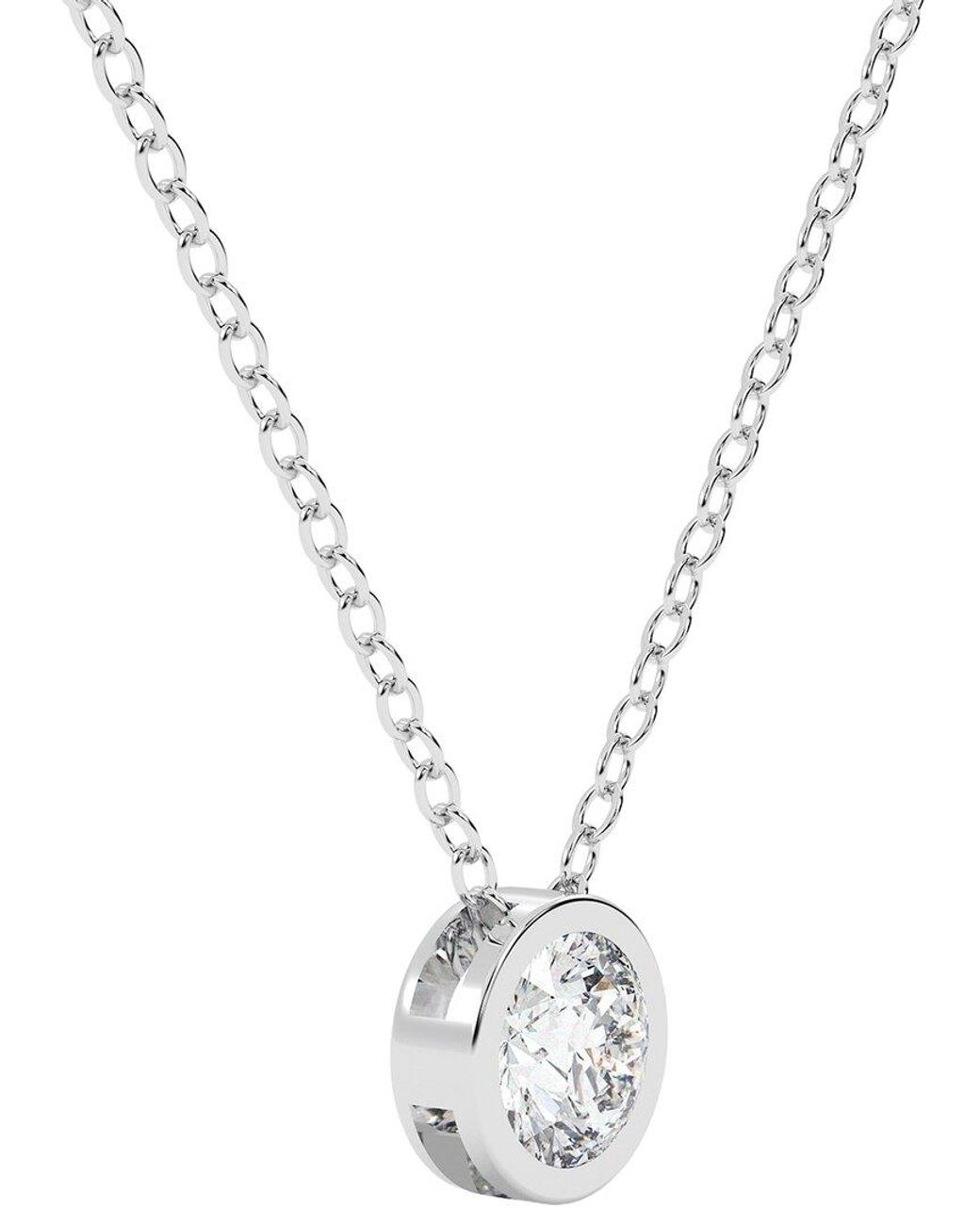 Diamond Select Cuts Metallic 14K 0.25 Ct. Tw. Diamond Pendant Necklace