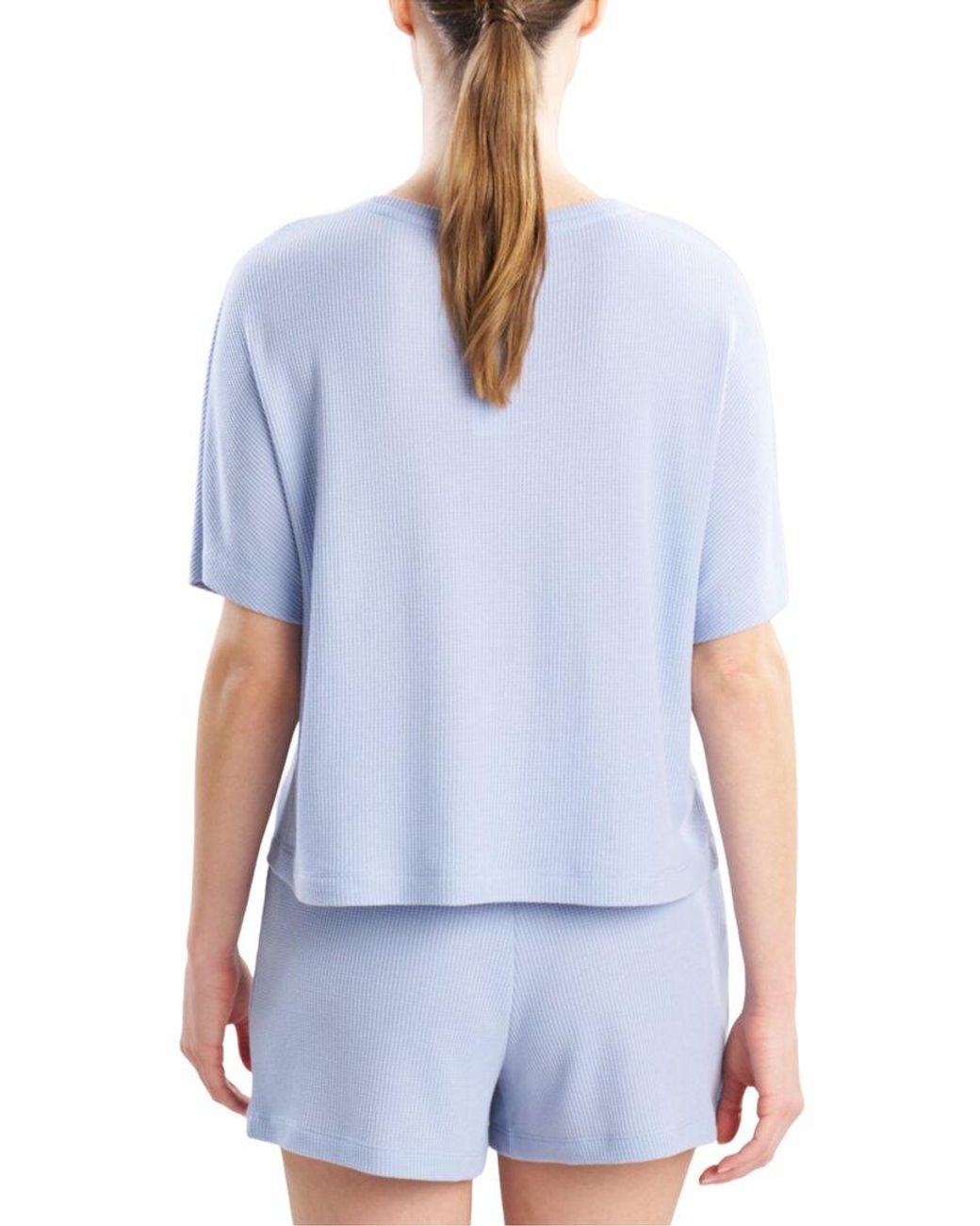 Natori Blue Mila Waffle Everywhere Wedge Top